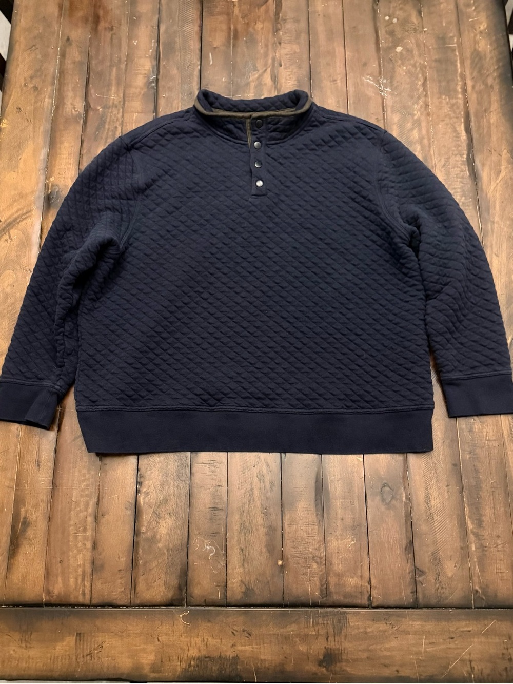 Banana Republic Men's XXL Navy Quilted Snap Pullover